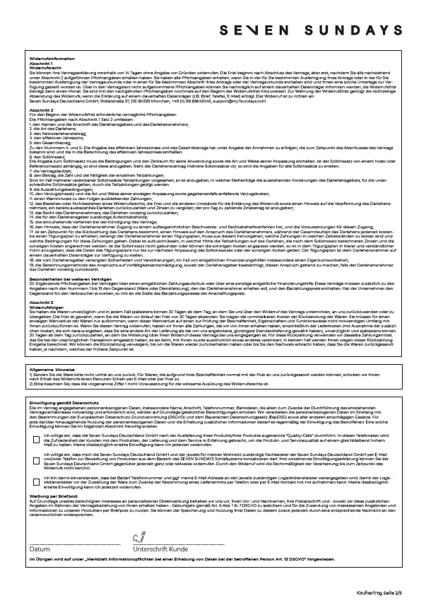 Auftragsformular Seite 2